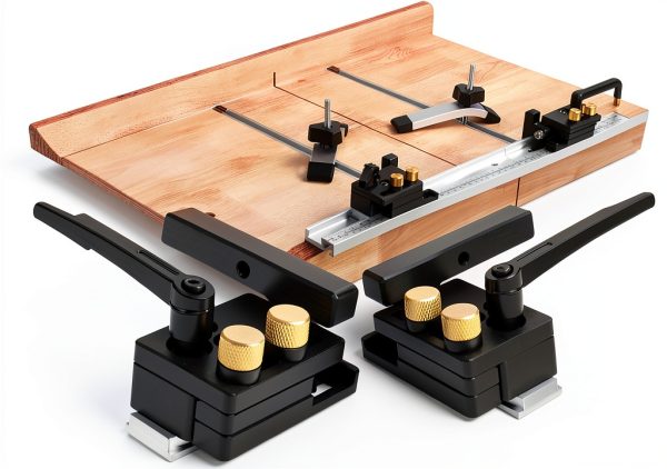 Tyenaza 2PCS Slot Track Stopper, Left Right Miter Track Stop Woodworking Positioning Limiter Slot Track Stopper-1